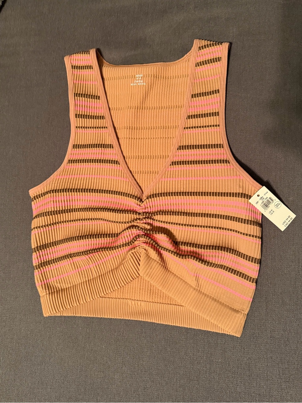 Aerie Striped V-Neck Crop Top